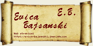 Evica Bajšanski vizit kartica